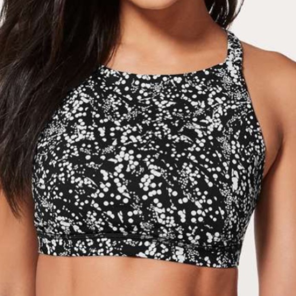 Lululemon Slide With Me Bra Chirasu Black / Chirakasu Alpine White - Picture 3 of 8